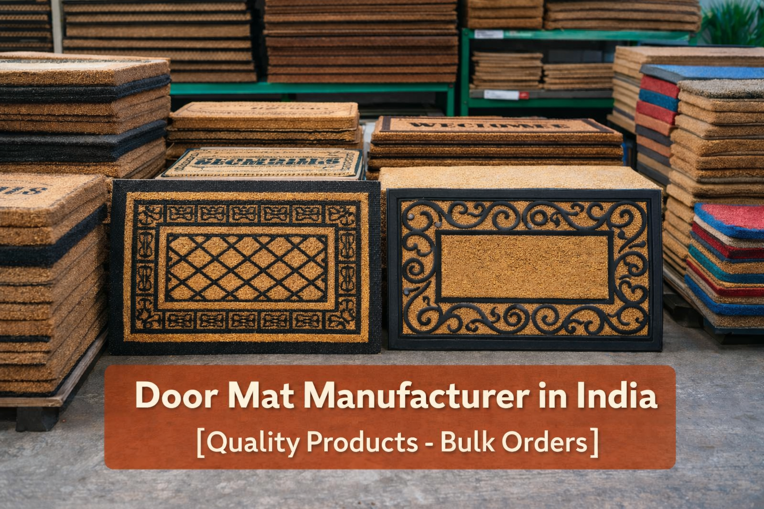 Door mat manufacturer in India, Rubber and coir doormat outdoor exporter, Best Coir doormat in Kerala
